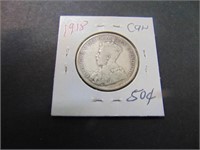 1918 Canadian 50 cent Coin