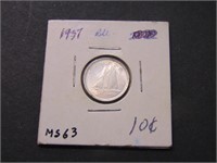 1937 BU Canadian 10 cent Coin