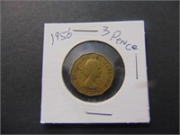 1956 Great Britian 3 Pence Coin