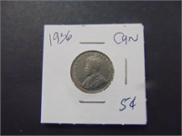 1936 Canadian 5 cent Coin