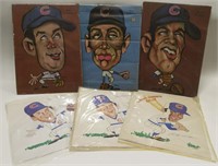 Lot Of Vintage Chicago Cubs Caricature Pictures