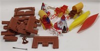 Large Lot Of Vintage Plastic Playset Toy Pieces
