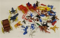 Large Lot Of Vintage Plastic Playset Figures &