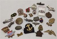 Large Lot Of Vintage Military Badges / Includes