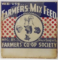 Vintage Tin NOS Farmers Mix Feed Adv Sign
Still