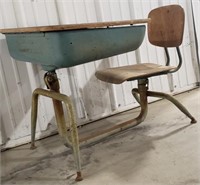 Vintage School Desk 24.5” L x 32.5” W (including