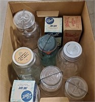 Box of ball jars & caps