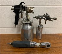 Two Paint Guns and Air Ratchet