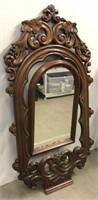 Ornately Carved Wood Framed Swivel Mirror