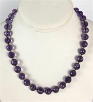 Purple Beaded Necklace with 14K Gold Clasp
