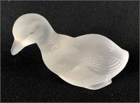 Baccarat Frosted Crystal Duck Figurine