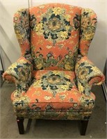 Lee Wingback Chair with Floral Upholstery
