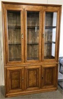 Lighted China Cabinet with Beveled Glass Doors