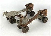 Vintage Metal Strap-On Roller Skates