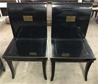 Asian Chairs with Metal Accents