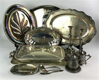 Silverplate and Pewter Serving Pieces