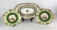 Limoges Platter and Pensee Decorative Plates