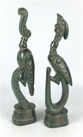 Pair of Stylized Bird Figurines