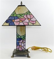 * Stained Glass Style Portable Lamp - Works,