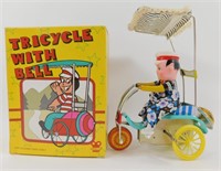 Wind-Up Tricycle with Ringing Bell & Canopy w/