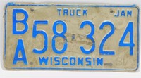 Wisconsin Truck License Plate