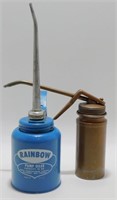2 Vintage Oil Cans: Eagle Rainbow Pump Oiler &