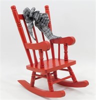 Red Wooden Doll Rocking Chair