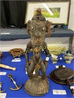 PAPUA NEW GUINEA EBONIZED CARVED WOOD STATUE