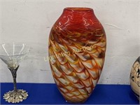 ROSETREE BLOWN GLASS STUDIO FLAT PETAL VASE