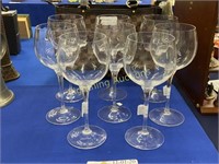 SET OF EIGHT LARGE CRYSTAL BALLOON GLASSES