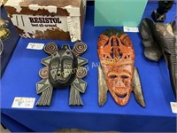 TWO DECORATIVE AMERICAN TRIBAL MASKS
