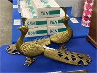 TWO 1970'S CAST BRASS PHEASANT DECORATIONS