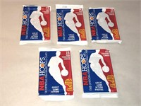 1989 NBA HOOPS BASKETBALL PACK LOT OF 5 UNOPENED