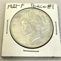 1922 Peace Silver Dollar in Case