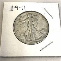 1941 SILVER Walking Liberty Half Dollar in Case