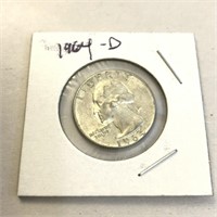 1964-D SILVER Washington Quarter IN CASE