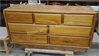 Oak 7 drawer dresser, 16.5 X 60 x 30.5, have some