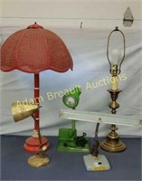 5 assorted table lamps