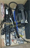12 volt air compressor, scissor jack, ratchet and