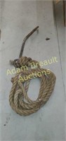 Heavy duty sisal rope with large steel hook