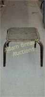 Vintage metal frame step stool, 8 x 10 x 10