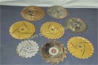 9 assorted saw blades