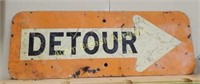 Metal detour sign, 9 x 24