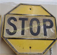 Metal black and yellow stop sign, 24 x 24, #1