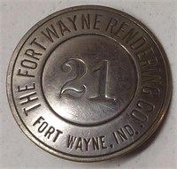 Vintage Fort Wayne Rendering Co. Badge 
Measures