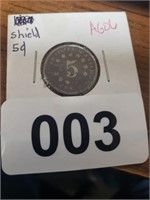 SHIELD NICKEL, UNREADABLE DATE