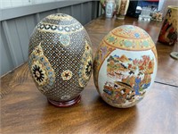 Asian inspired ceramic eggs