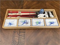 Asian tray with chopsticks and bowls