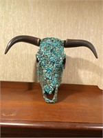 Authentic Turquoise Mosaic Steer Skull