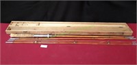Vintage Mitsuell Wooden Fishing Pole in Wood Case